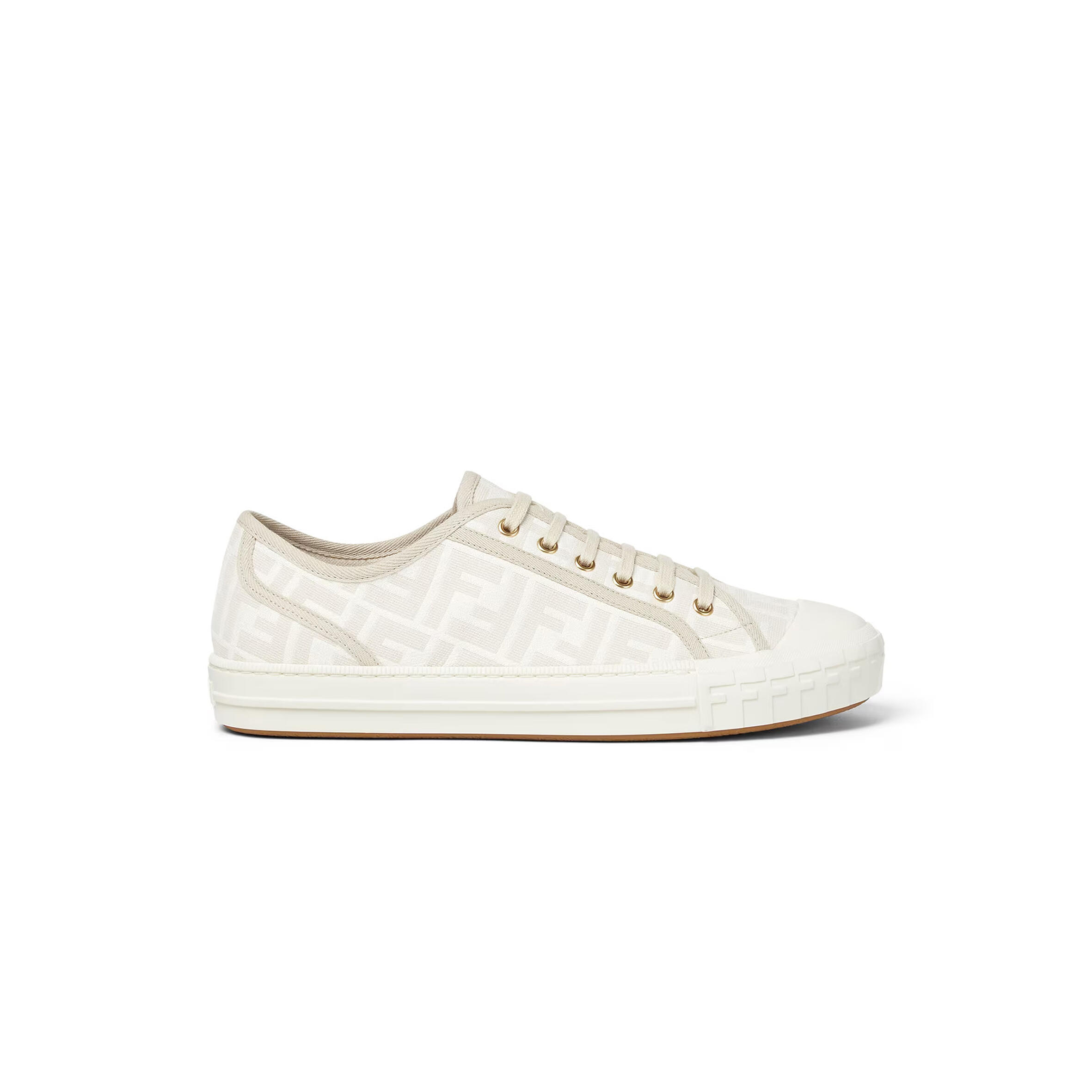 FENDI DOMINO WHITE FABRIC LOW-TOPS 7E1553AK1PF1GQF
